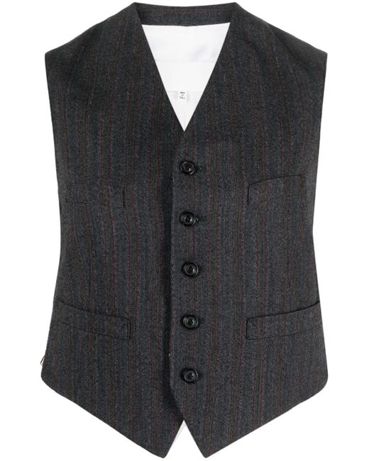 Maison Margiela stripe-print button-up waistcoat