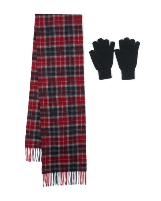 Barbour knitted wool scarf-gloves set