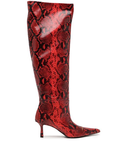 Alexander Wang Viola snake-print leather boots