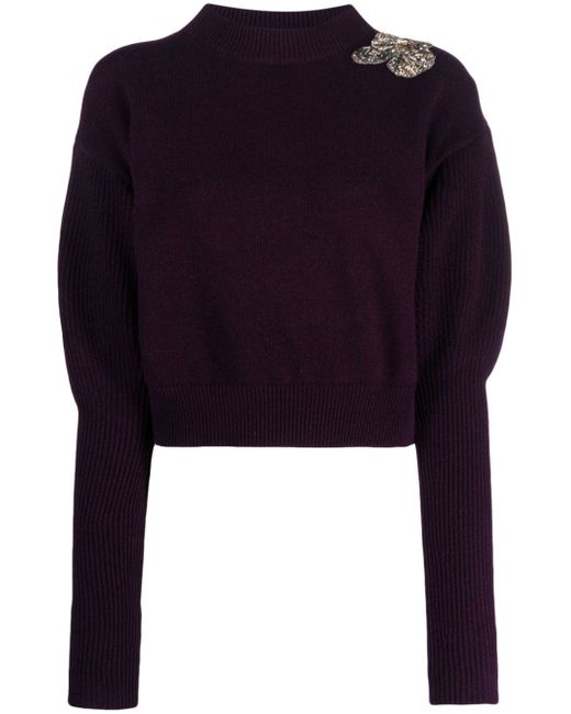 Alexander McQueen crystal-embellished wool-cashmere jumper