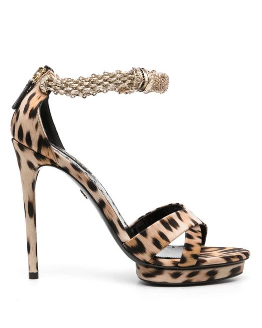 Roberto Cavalli 125mm leopard-print sandals