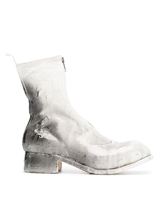 Guidi painted-effect ankle boots