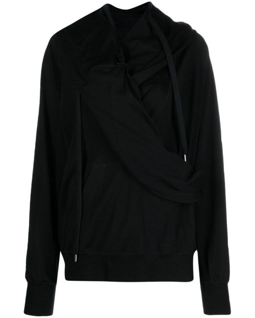 Undercover draped cotton-blend hoodie