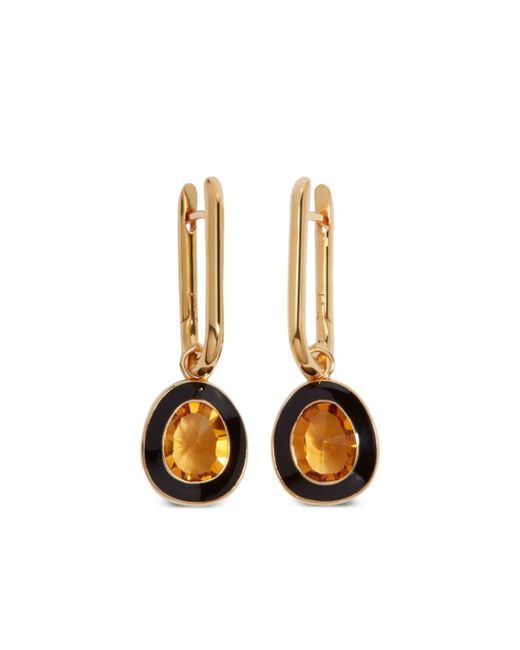 Annoushka 14kt gold Knuckle citrine hoop earrings