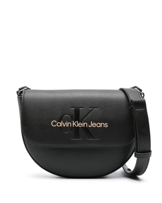 Calvin Klein Jeans logo-embossed faux-leather crossbody bag