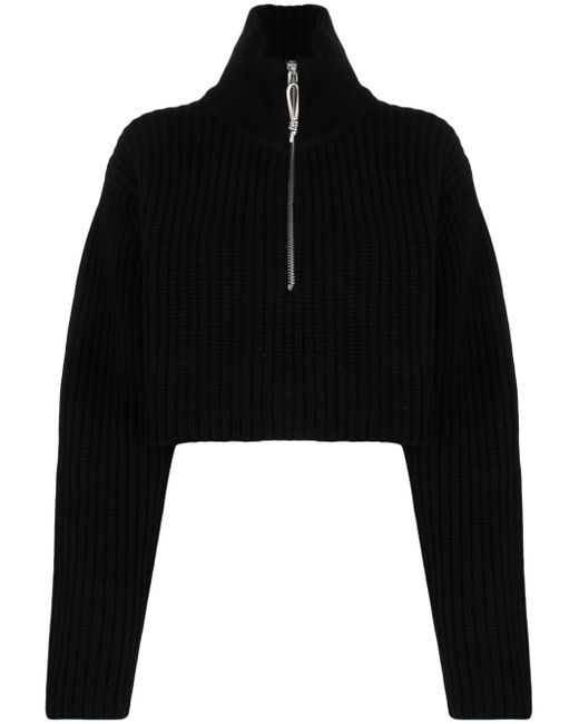 Eytys cropped half-zip wool jumper