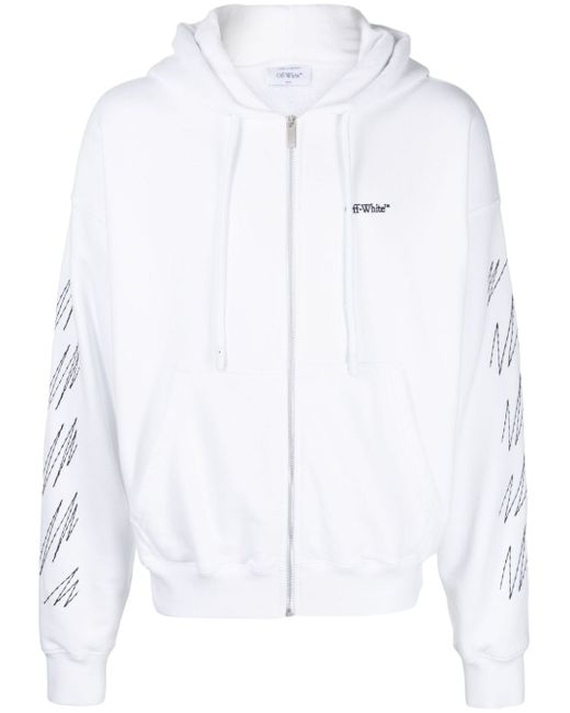 Off-White Stitch Diag zip-up hoodie