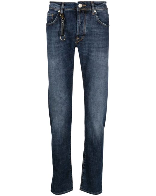 Incotex logo-keyring mid-rise straight-cut jeans