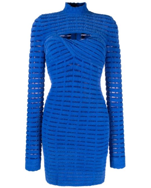 Genny textured-finish cut-out detailing dress