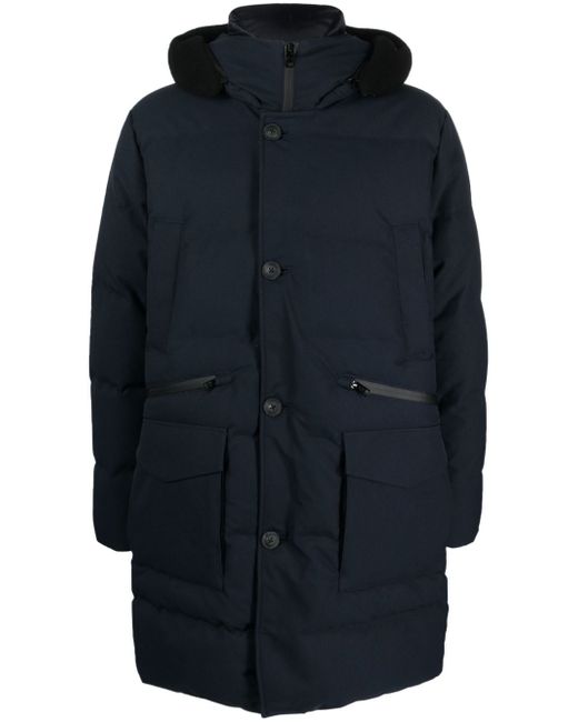 Woolrich button-fastening hooded down jacket