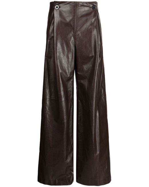 Rosetta Getty wide-leg leather trousers