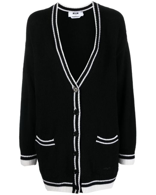 Msgm contrasting-trim knitted cardigan