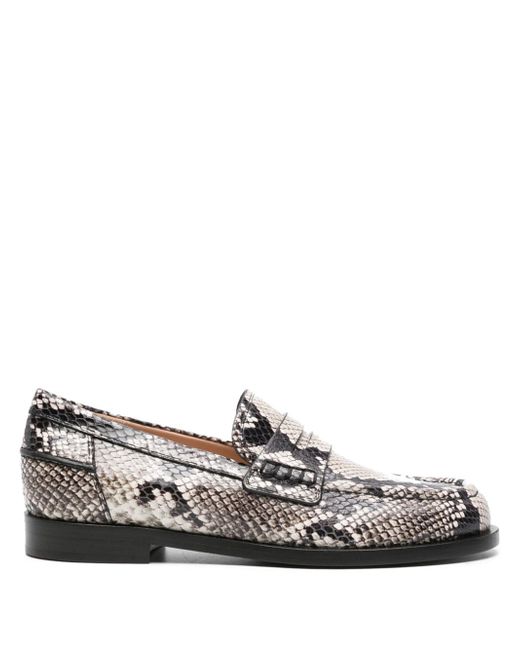 Gianvito Rossi Borneo snake-effect leather loafers