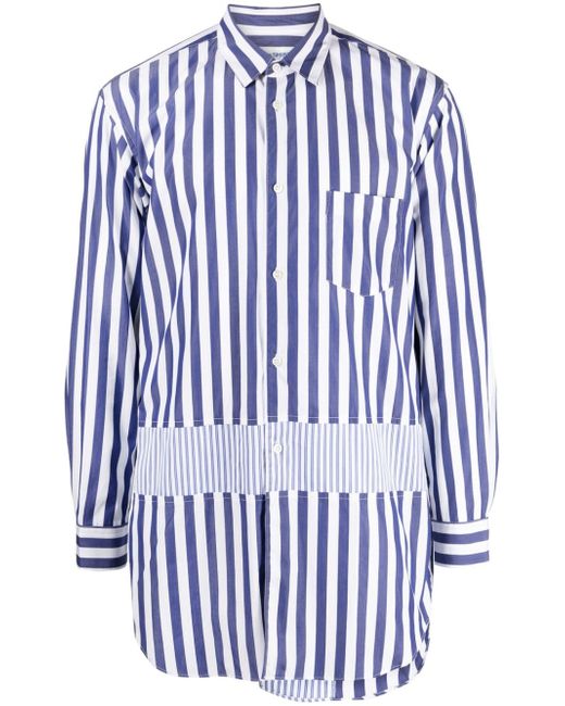 Comme Des Garçons stripe-print asymmetric shirt