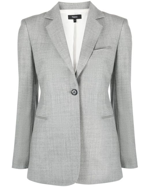 Theory double-breasted virgin wool blazer