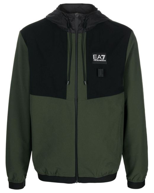 Ea7 logo-patch panelled jacket