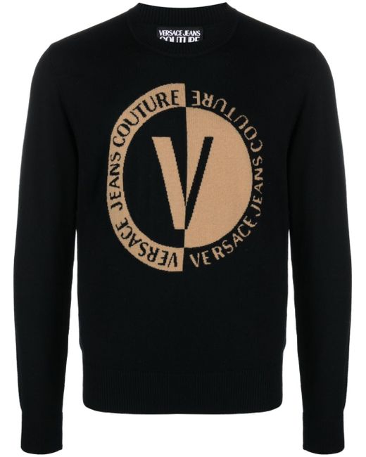 Versace Jeans Couture intarsia-knit logo jumper