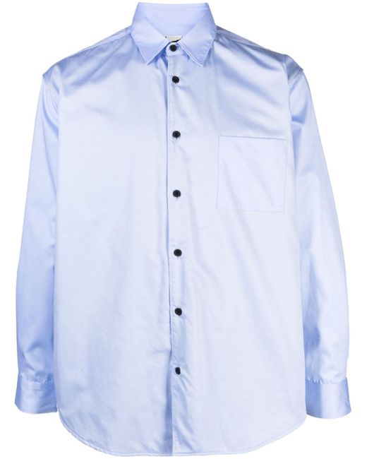 Gr10K chest-pocket cotton shirt