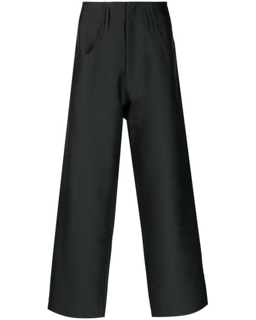 Bluemarble pleated high-waisted flared trousers