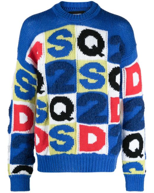 Dsquared2 intarsia-knit crew-neck jumper