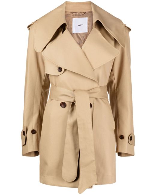 Jnby belted double-breasted trench coat