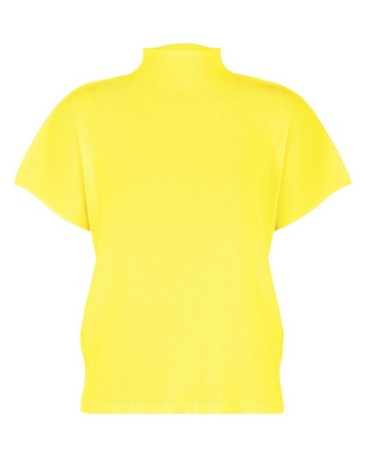 Pleats Please By Issey Miyake high-neck ribbed-knit T-shirt