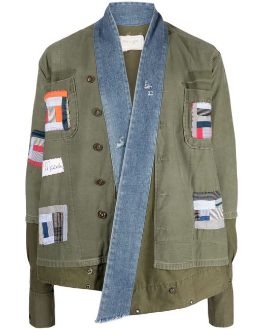 Greg Lauren patchwork open-front jacket