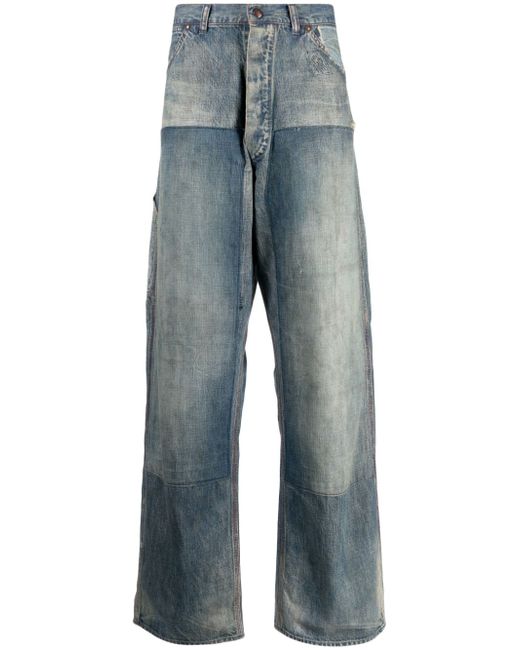 Saint Mxxxxxx distressed-effect high-rise wide-leg jeans