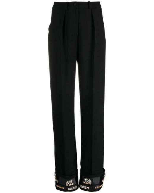 V:Pm Atelier Cosmo crystal-embellished straight-leg trousers