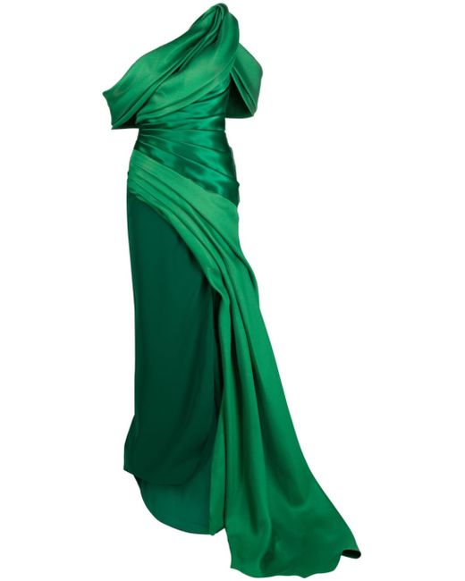 Gaby Charbachy draped open-shoulder gown