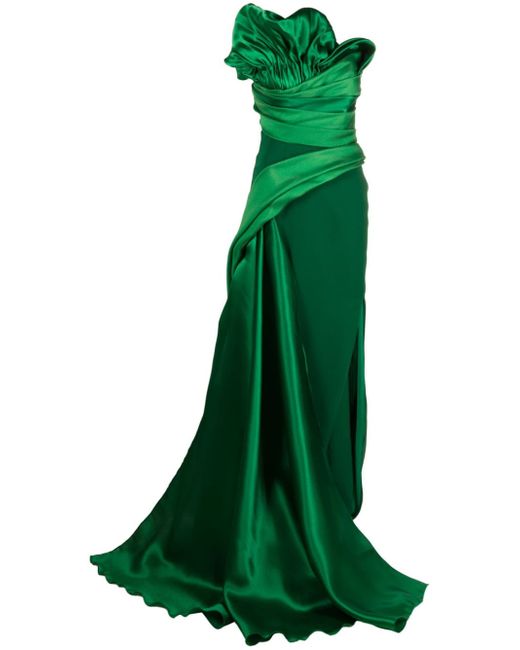 Gaby Charbachy draped strapless gown