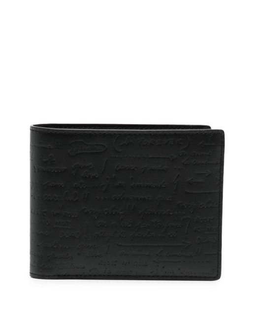 Agnès B. slogan-debossed leather wallet