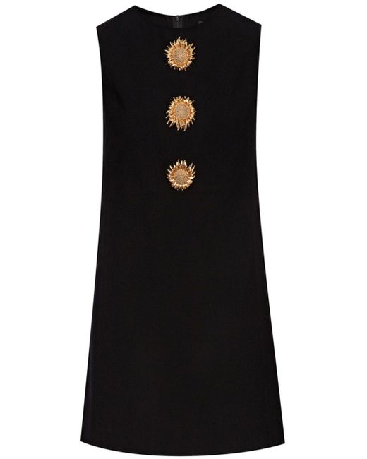 Oscar de la Renta decorative-button sleeveless dress