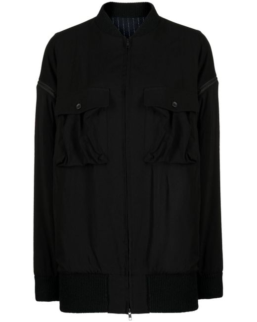 Yohji Yamamoto zip-detail stand up-collar jacket