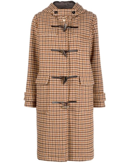 Mackintosh Inverallan check-jacquard wool duffle coat