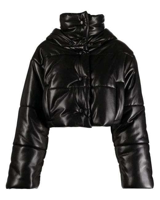 Nanushka hooded cropped puffer jacket