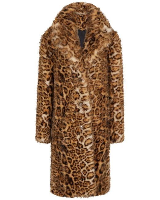 Rabanne leopard print faux-fur coat