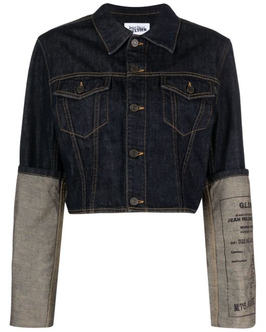 Jean Paul Gaultier cuffed cropped denim jacket