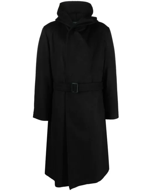 Yohji Yamamoto hooded belted coat
