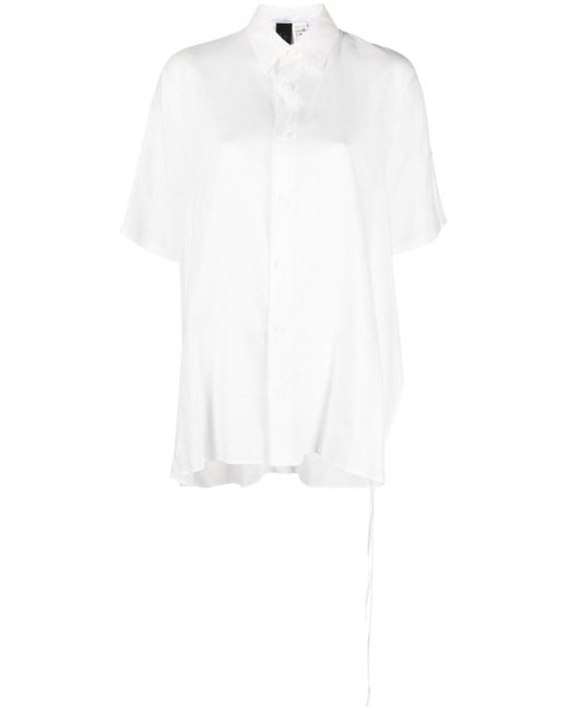 Yohji Yamamoto strap-detail short-sleeve shirt