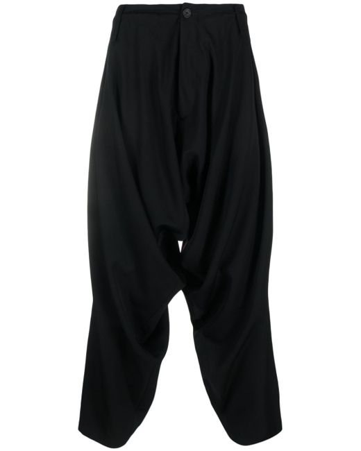 Yohji Yamamoto wool drop-crotch trousers