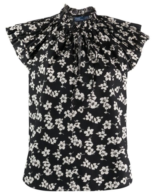Polo Ralph Lauren ruffle-trim floral blouse