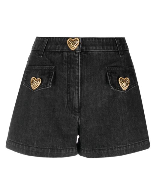 Moschino heart-embellished denim shorts