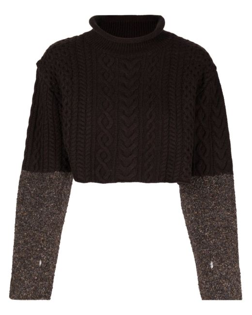 Studio Tomboy cropped cable-knit jumper