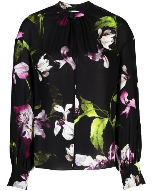 Erdem floral-print balloon-sleeve blouse