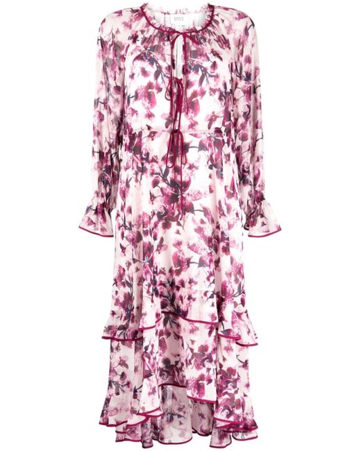 Marchesa Rosa Pom floral-print maxi dress