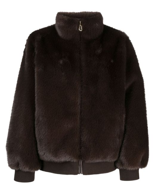 Sandro funnel-neck zip-up coat