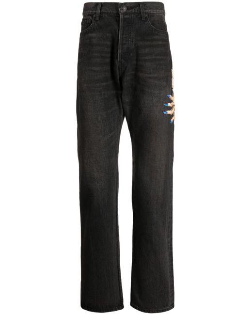 Undercover bead-embellished straight-leg jeans