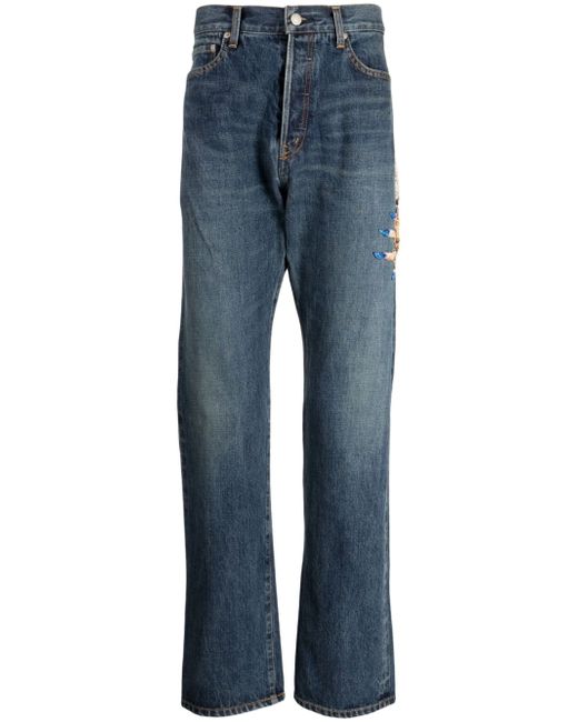 Undercover bead-embellished straight-leg jeans