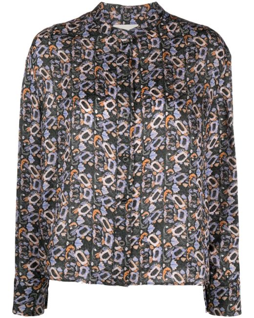 Isabel Marant Leidy geometric-print long-sleeve shirt